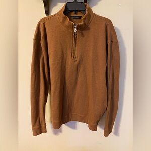 Men’s Scott Barber Brown Quarter-Zip 100 % Cotton Pullover EUC
